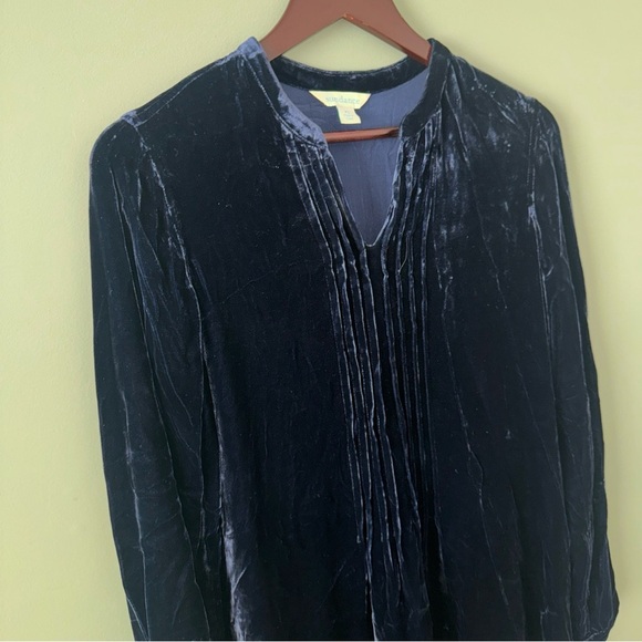 Sundance Hendrix Silk Blend Navy Velvet Shirt Mini Dress Long Sleeve Sz XS - Picture 11 of 11